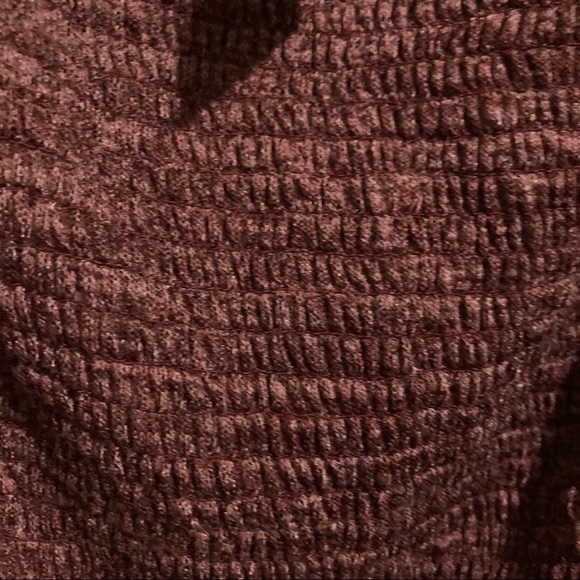 Hacci Smocked Square Neck Crop Top Blouse Wine Burgundy XL 2X 3X - Picture 10 of 15